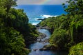 Waterfalls at Seven Sacred Pools on Maui Road to Hana Royalty Free Stock Photo